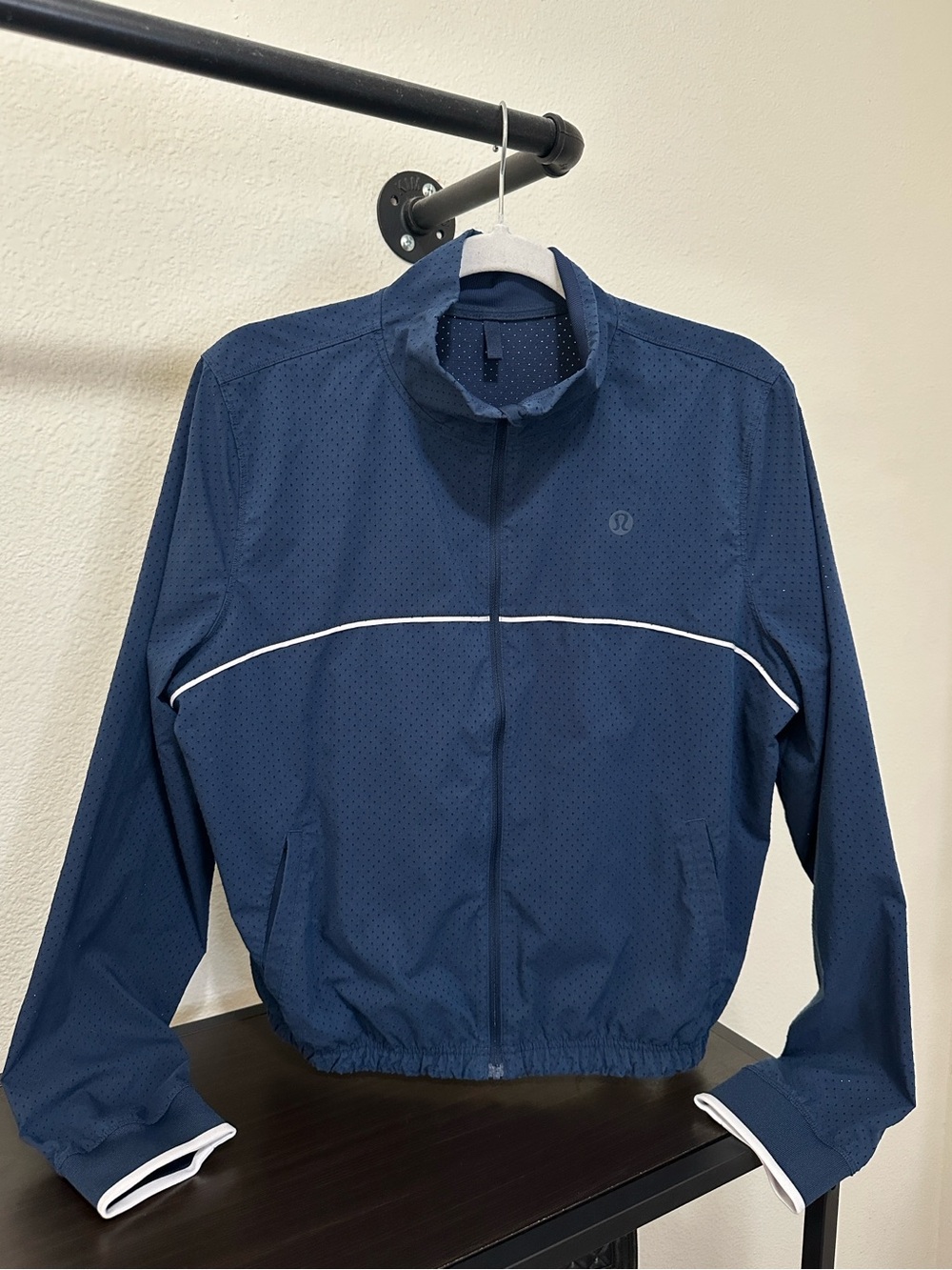 Lululemon Athletica Court Rival Track Jacket-Perforated Club Blue/White